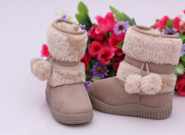 Girls Snow Boots New Fashion Comfortable Thick Warm Kids Boots Lobbing Ball Thick Children Winter Cute Boys Boots Princess Shoes