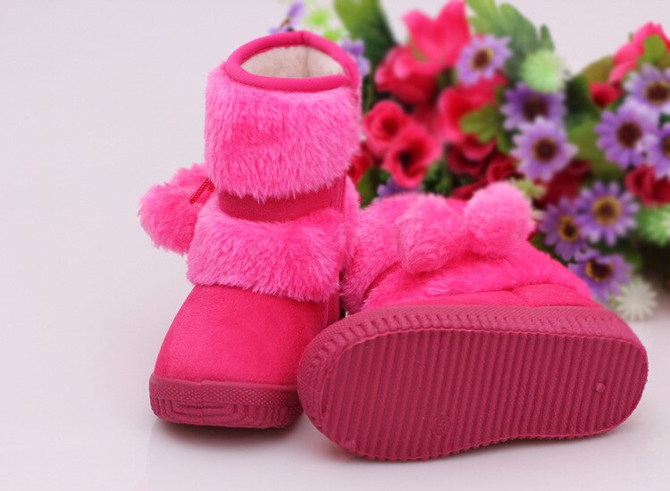 Girls Snow Boots New Fashion Comfortable Thick Warm Kids Boots Lobbing Ball Thick Children Winter Cute Boys Boots Princess Shoes