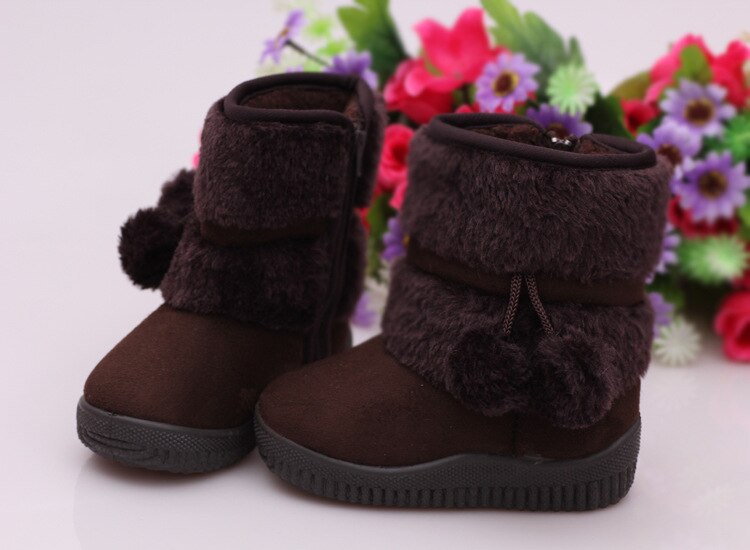 Girls Snow Boots New Fashion Comfortable Thick Warm Kids Boots Lobbing Ball Thick Children Winter Cute Boys Boots Princess Shoes