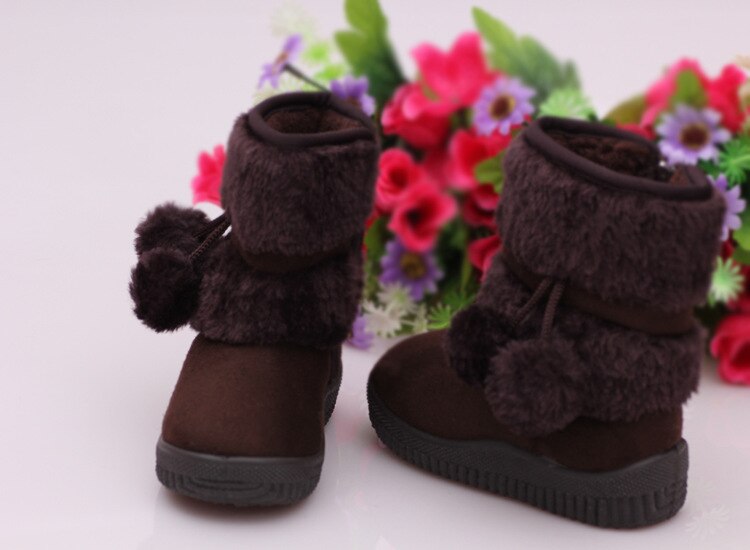 Girls Snow Boots New Fashion Comfortable Thick Warm Kids Boots Lobbing Ball Thick Children Winter Cute Boys Boots Princess Shoes