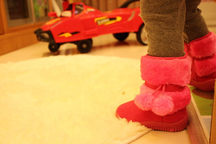 Girls Snow Boots New Fashion Comfortable Thick Warm Kids Boots Lobbing Ball Thick Children Winter Cute Boys Boots Princess Shoes