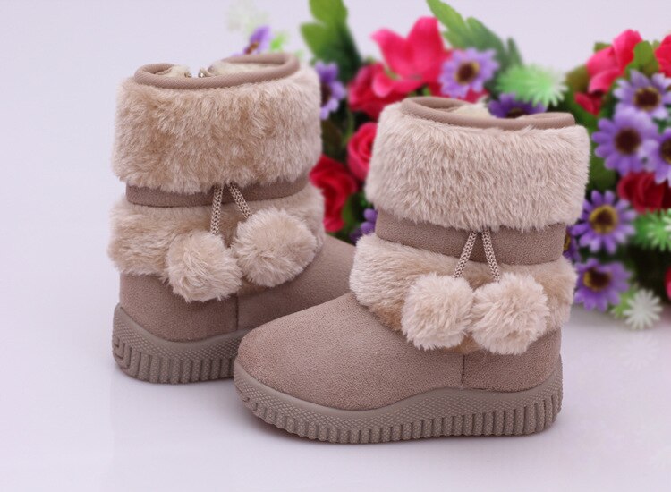 Girls Snow Boots New Fashion Comfortable Thick Warm Kids Boots Lobbing Ball Thick Children Winter Cute Boys Boots Princess Shoes