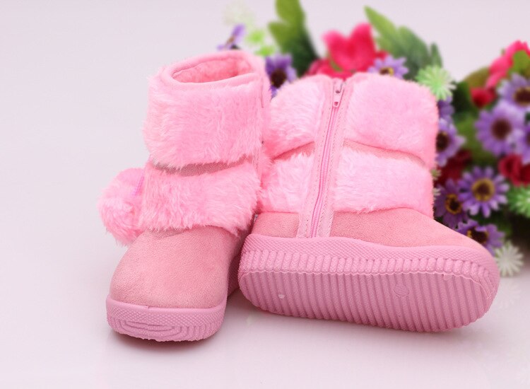 Girls Snow Boots New Fashion Comfortable Thick Warm Kids Boots Lobbing Ball Thick Children Winter Cute Boys Boots Princess Shoes