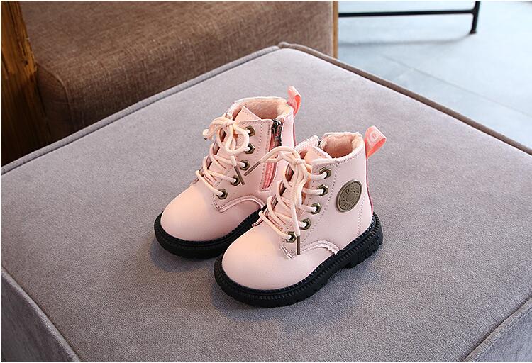 2020 Autumn/Winter Children Boots Boys Girls Leather Martin Boots Plush Fashion Waterproof Non-slip Warm Kids Boots Shoes 21-30 2020 Autumn/Winter Children Boots Boys Girls Leather Martin Boots Plush Fashion Waterproof Non-slip Warm Kids Boots Shoes 21-30