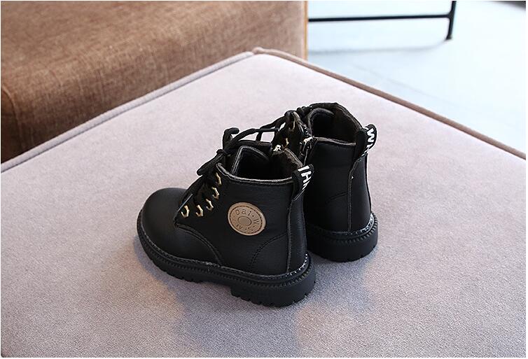2020 Autumn/Winter Children Boots Boys Girls Leather Martin Boots Plush Fashion Waterproof Non-slip Warm Kids Boots Shoes 21-30 2020 Autumn/Winter Children Boots Boys Girls Leather Martin Boots Plush Fashion Waterproof Non-slip Warm Kids Boots Shoes 21-30
