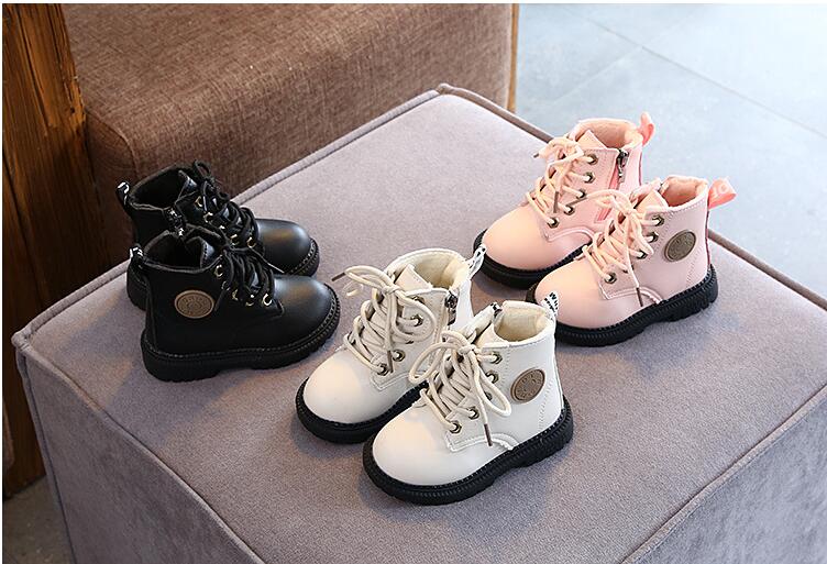 2020 Autumn/Winter Children Boots Boys Girls Leather Martin Boots Plush Fashion Waterproof Non-slip Warm Kids Boots Shoes 21-30 2020 Autumn/Winter Children Boots Boys Girls Leather Martin Boots Plush Fashion Waterproof Non-slip Warm Kids Boots Shoes 21-30