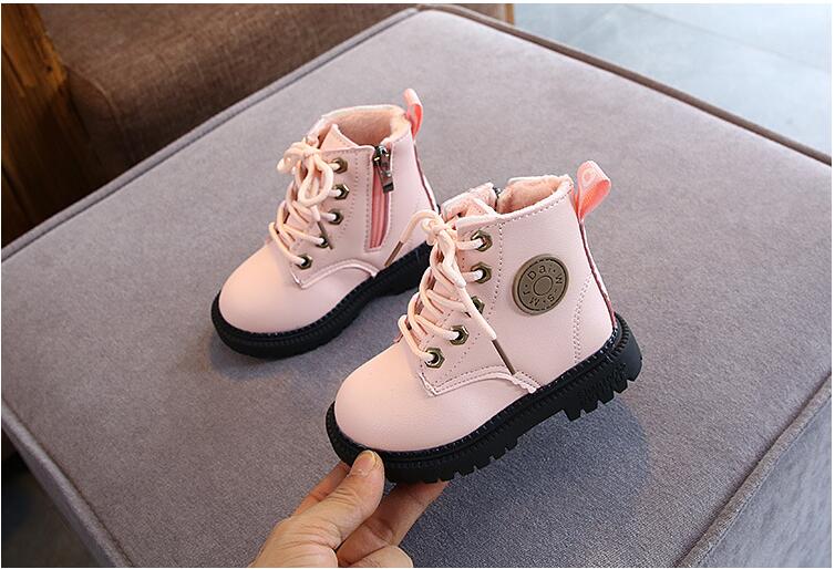 2020 Autumn/Winter Children Boots Boys Girls Leather Martin Boots Plush Fashion Waterproof Non-slip Warm Kids Boots Shoes 21-30 2020 Autumn/Winter Children Boots Boys Girls Leather Martin Boots Plush Fashion Waterproof Non-slip Warm Kids Boots Shoes 21-30