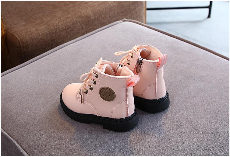 2020 Autumn/Winter Children Boots Boys Girls Leather Martin Boots Plush Fashion Waterproof Non-slip Warm Kids Boots Shoes 21-30 2020 Autumn/Winter Children Boots Boys Girls Leather Martin Boots Plush Fashion Waterproof Non-slip Warm Kids Boots Shoes 21-30