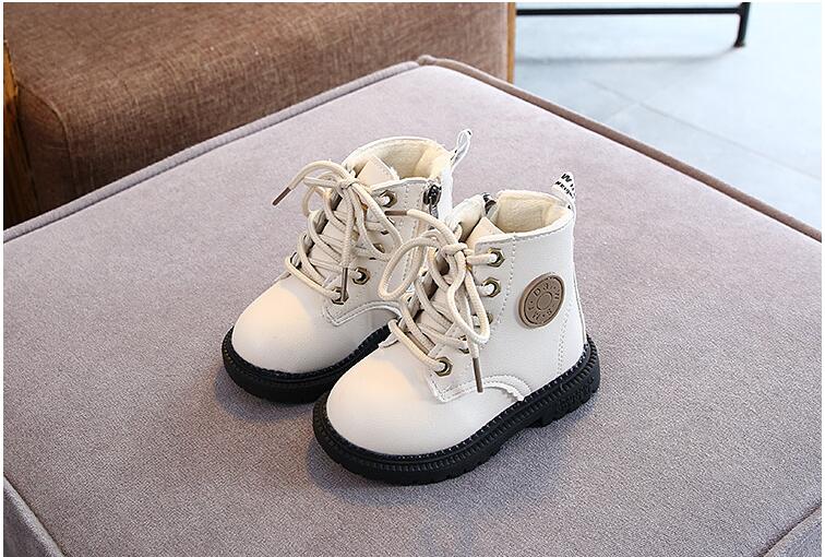 2020 Autumn/Winter Children Boots Boys Girls Leather Martin Boots Plush Fashion Waterproof Non-slip Warm Kids Boots Shoes 21-30 2020 Autumn/Winter Children Boots Boys Girls Leather Martin Boots Plush Fashion Waterproof Non-slip Warm Kids Boots Shoes 21-30