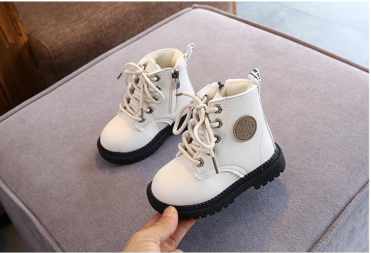 2020 Autumn/Winter Children Boots Boys Girls Leather Martin Boots Plush Fashion Waterproof Non-slip Warm Kids Boots Shoes 21-30 2020 Autumn/Winter Children Boots Boys Girls Leather Martin Boots Plush Fashion Waterproof Non-slip Warm Kids Boots Shoes 21-30
