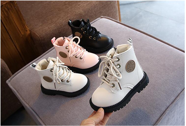 2020 Autumn/Winter Children Boots Boys Girls Leather Martin Boots Plush Fashion Waterproof Non-slip Warm Kids Boots Shoes 21-30 2020 Autumn/Winter Children Boots Boys Girls Leather Martin Boots Plush Fashion Waterproof Non-slip Warm Kids Boots Shoes 21-30