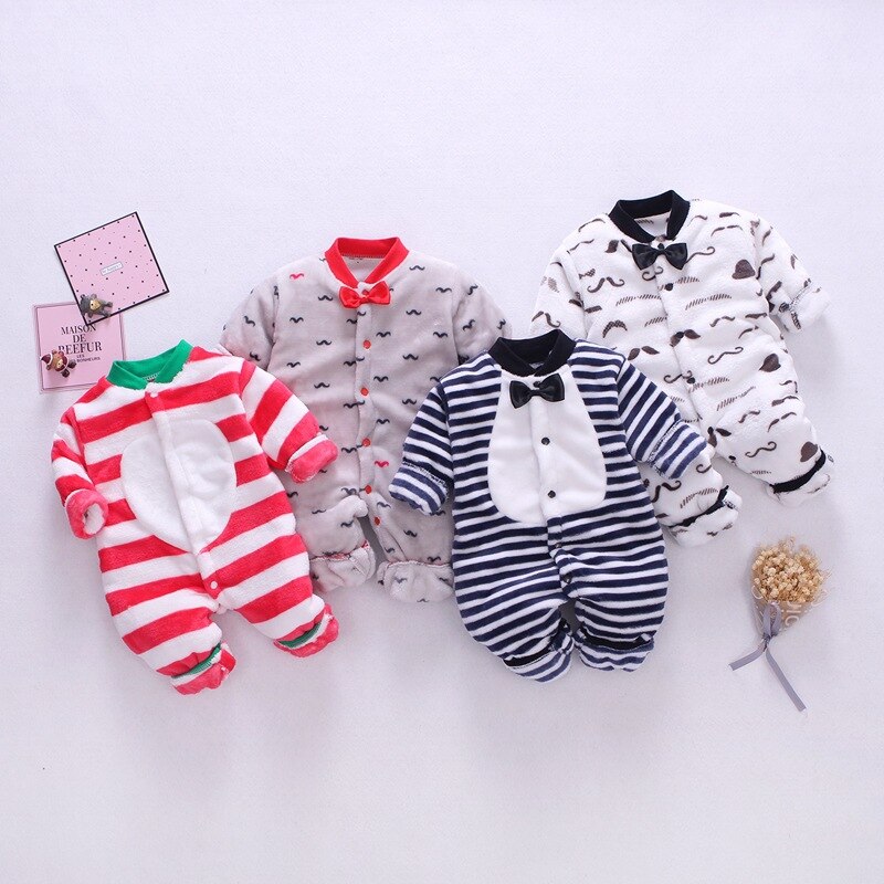 Newborn Baby Polar Fleece Clothes Boys Girls Autumn Thicken Rompers Infant Baby Cartoon Jumpsuit Home Climbing Clothes Pajamas Newborn Baby Polar Fleece Clothes Boys Girls Autumn Thicken Rompers Infant Baby Cartoon Jumpsuit Home Climbing Clothes Pajamas