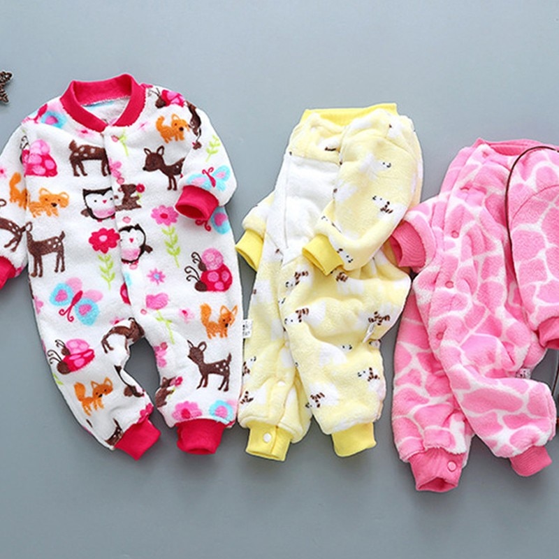 Newborn Baby Polar Fleece Clothes Boys Girls Autumn Thicken Rompers Infant Baby Cartoon Jumpsuit Home Climbing Clothes Pajamas Newborn Baby Polar Fleece Clothes Boys Girls Autumn Thicken Rompers Infant Baby Cartoon Jumpsuit Home Climbing Clothes Pajamas