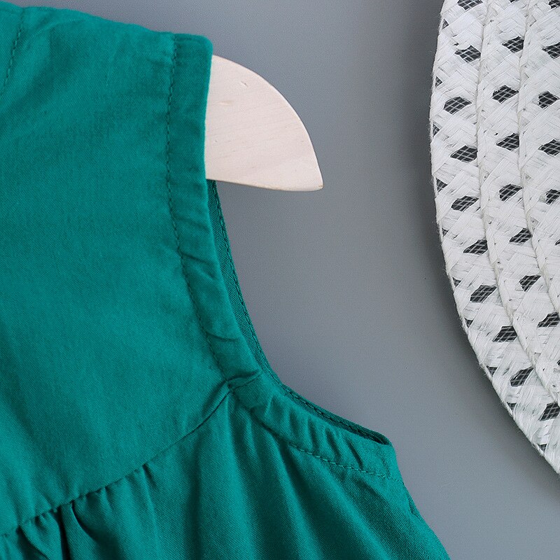 Children's Summer Sleeveless Round Neck Dress Girls Vest Solid Color Clothes Baby Kids Fashion 2 Pieces Casual Dress Girls Party Children's Summer Sleeveless Round Neck Dress Girls Vest Solid Color Clothes Baby Kids Fashion 2 Pieces Casual Dress Girls Party