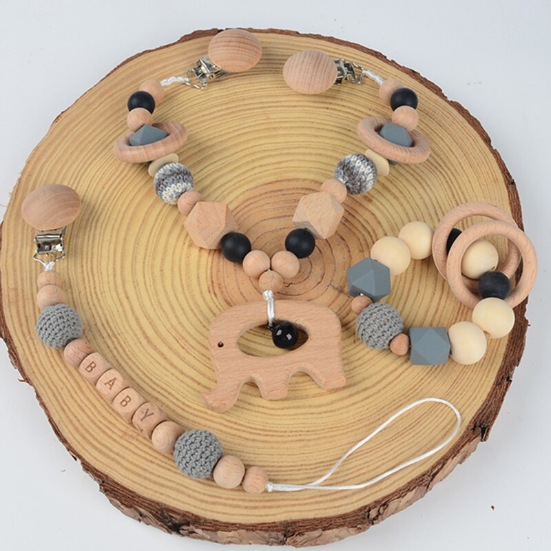 Baby Wooden Teether Baby Play Gym Pacifier Clip Chain Infants Rattle Dummy Clip Wooden Chewing Bracelet Stroller Toys Pram Clip Baby Wooden Teether Baby Play Gym Pacifier Clip Chain Infants Rattle Dummy Clip Wooden Chewing Bracelet Stroller Toys Pram Clip