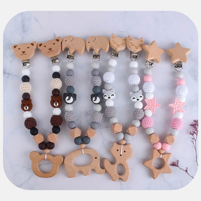 Baby Wooden Teether Baby Play Gym Pacifier Clip Chain Infants Rattle Dummy Clip Wooden Chewing Bracelet Stroller Toys Pram Clip Baby Wooden Teether Baby Play Gym Pacifier Clip Chain Infants Rattle Dummy Clip Wooden Chewing Bracelet Stroller Toys Pram Clip