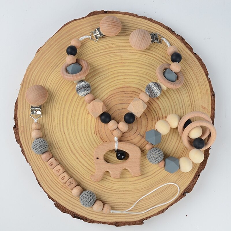 Baby Wooden Teether Baby Play Gym Pacifier Clip Chain Infants Rattle Dummy Clip Wooden Chewing Bracelet Stroller Toys Pram Clip Baby Wooden Teether Baby Play Gym Pacifier Clip Chain Infants Rattle Dummy Clip Wooden Chewing Bracelet Stroller Toys Pram Clip