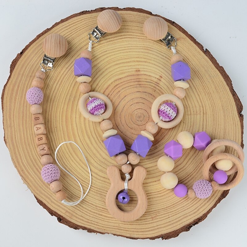 Baby Wooden Teether Baby Play Gym Pacifier Clip Chain Infants Rattle Dummy Clip Wooden Chewing Bracelet Stroller Toys Pram Clip Baby Wooden Teether Baby Play Gym Pacifier Clip Chain Infants Rattle Dummy Clip Wooden Chewing Bracelet Stroller Toys Pram Clip