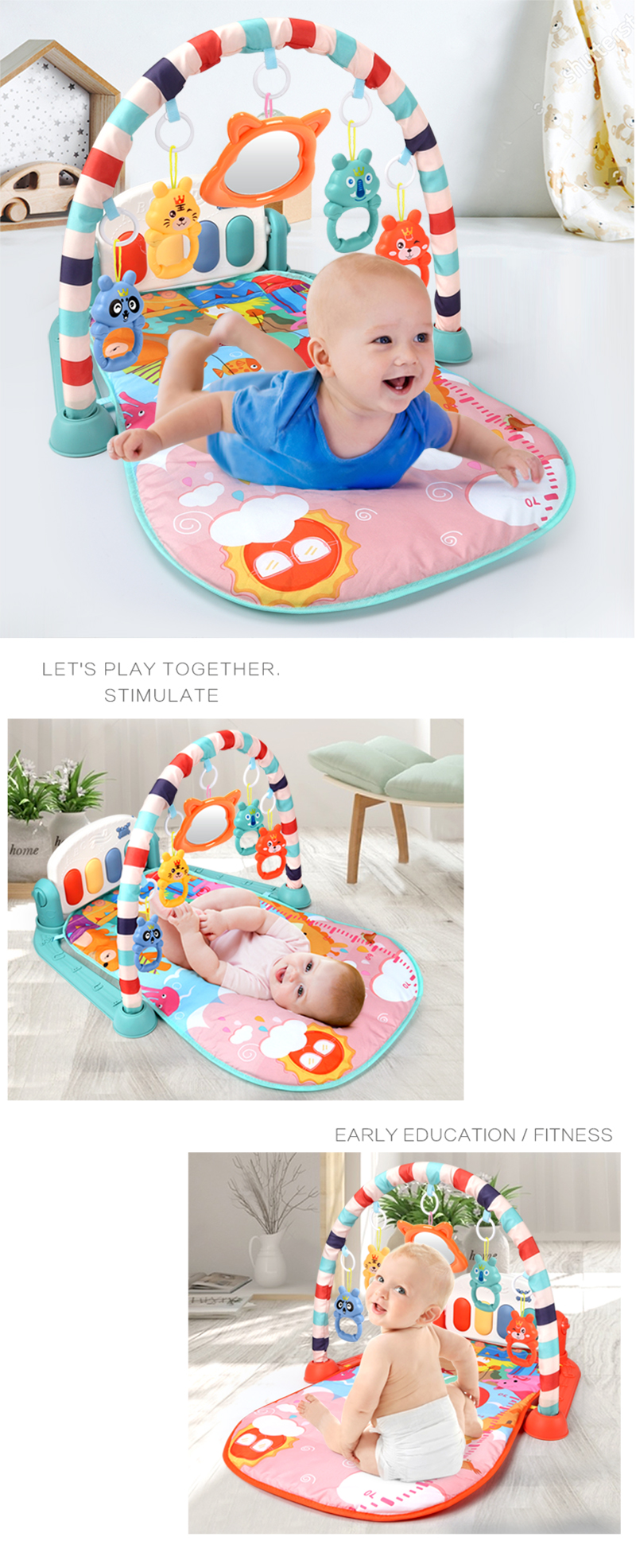 Baby Play Mat Montessori Puzzle Carpet With Piano Keyboard Lullaby Music Baby Play Mat Montessori Puzzle Carpet With Piano Keyboard Lullaby Music
