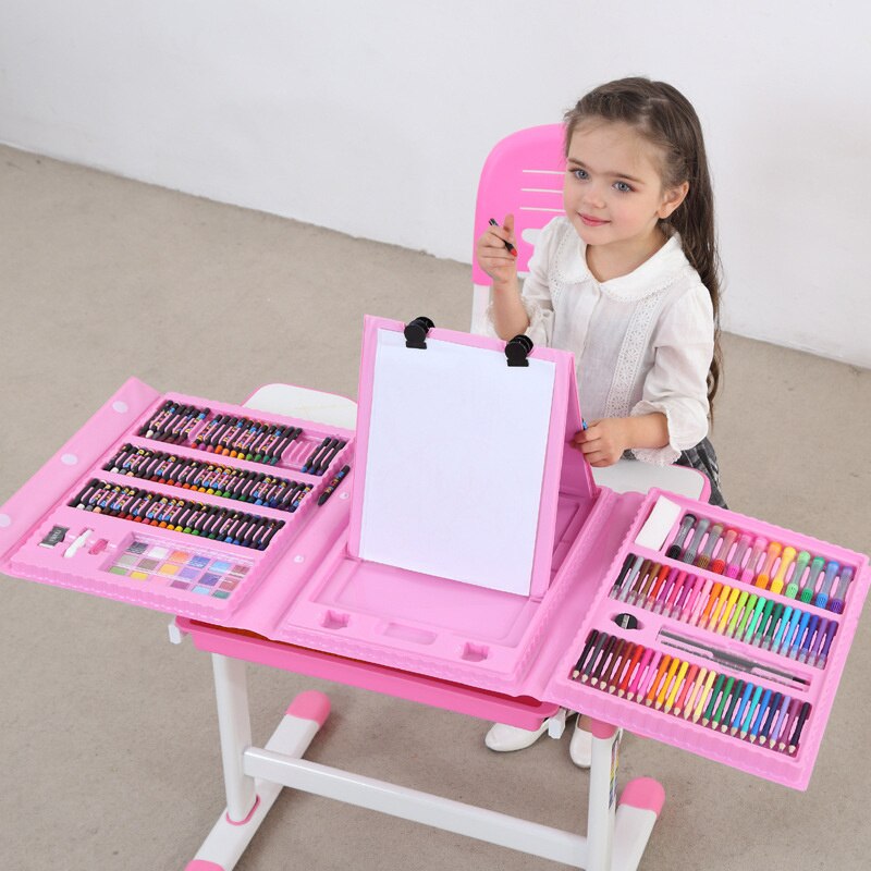 42-208PCS Children Art Painting Set Watercolor Pencil Crayon Water Pen Drawing Board Doodle Supplies Kids Educational Toys Gift