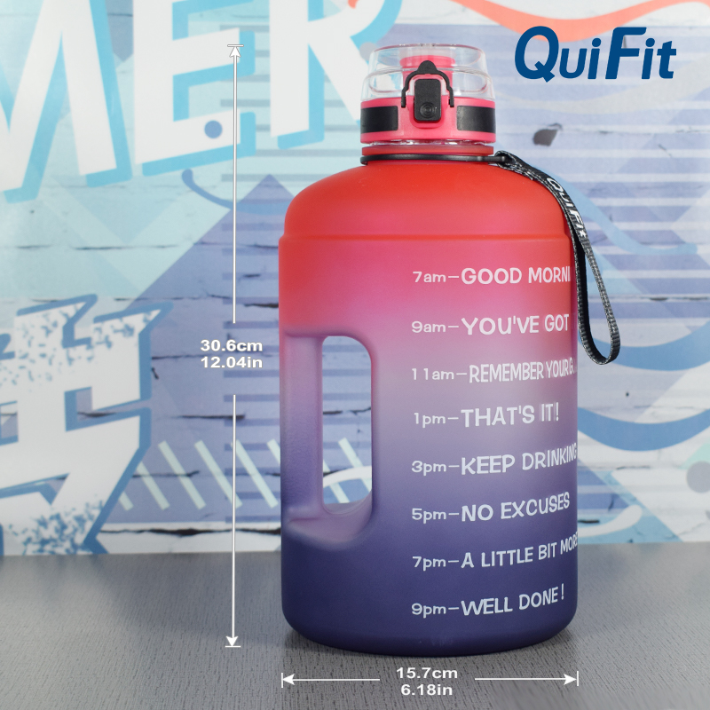 Quifit2.2L/3.78Lbouncing straw sports gallon water bottle fitness/home/outdoor, making it dust-proof and leak-proof water bottle