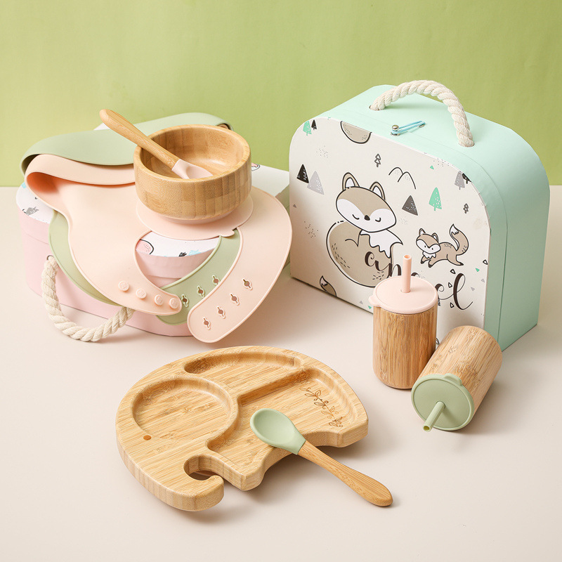 5PCS/SET Baby Silicone Feeding Tableware Food Grade Silicone Baby Feeding 5PCS/SET Baby Silicone Feeding Tableware Food Grade Silicone Baby Feeding