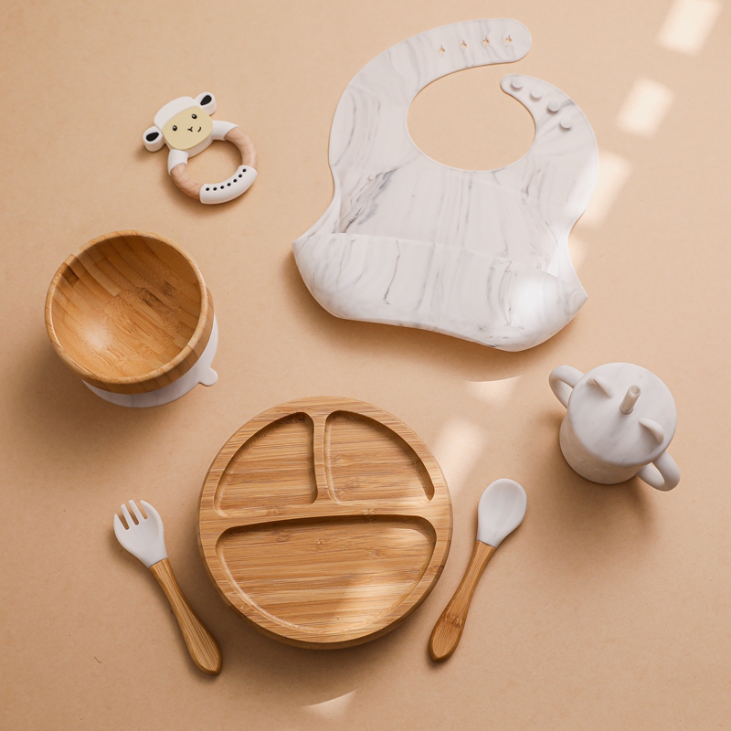 5PCS/SET Baby Silicone Feeding Tableware Food Grade Silicone Baby Feeding 5PCS/SET Baby Silicone Feeding Tableware Food Grade Silicone Baby Feeding