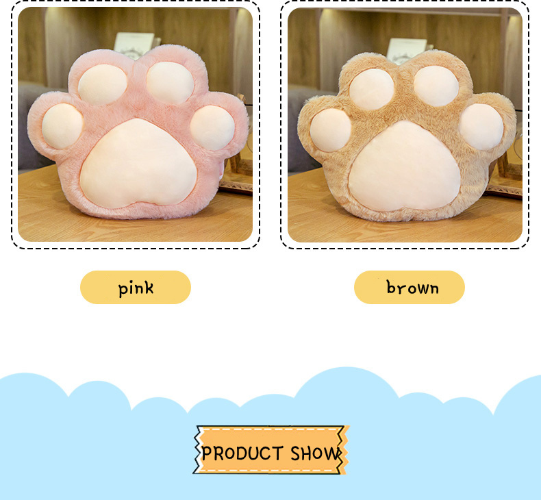 Cute Cat Paw Plush Toy Body Pillows Kawaii Office Chair Car Cushion Stuffed Cartoon Cushions Plushie Kids Toy Gift Rome Decor