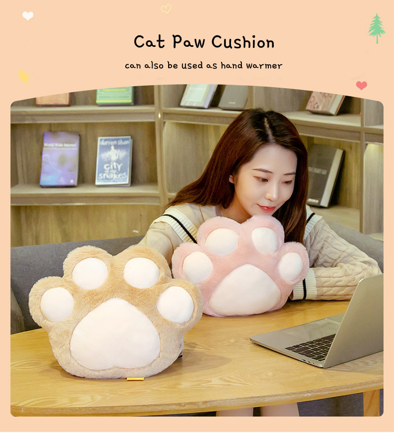 Cute Cat Paw Plush Toy Body Pillows Kawaii Office Chair Car Cushion Stuffed Cartoon Cushions Plushie Kids Toy Gift Rome Decor
