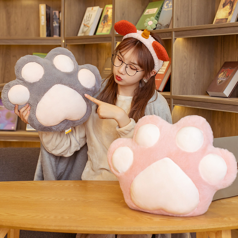 Cute Cat Paw Plush Toy Body Pillows Kawaii Office Chair Car Cushion Stuffed Cartoon Cushions Plushie Kids Toy Gift Rome Decor